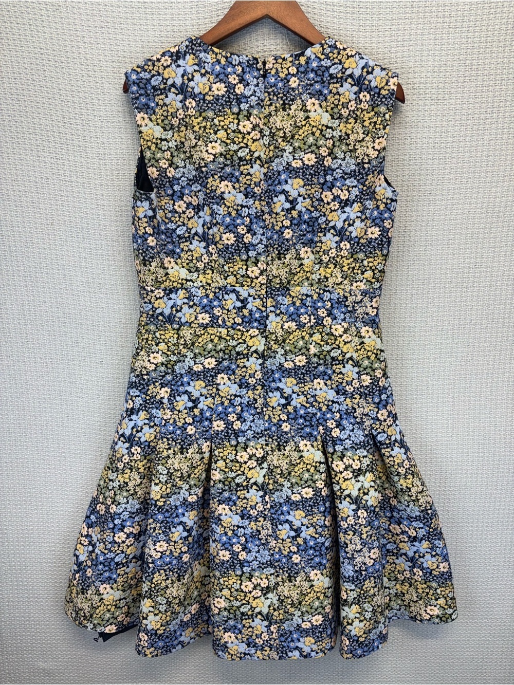 Brooks Brothers Blue Floral Upholstery French Woven Jacquard Tea Dress Sz 12 - Picture 7 of 11